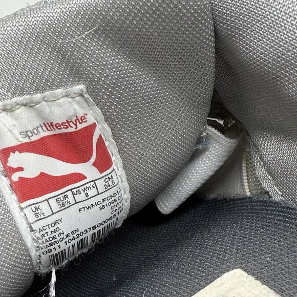 Puma Mostro Mesh Sneakers Shoes Womens 8 Gray Pink Perforated Vintage Y2K FLAW - Picture 14 of 16